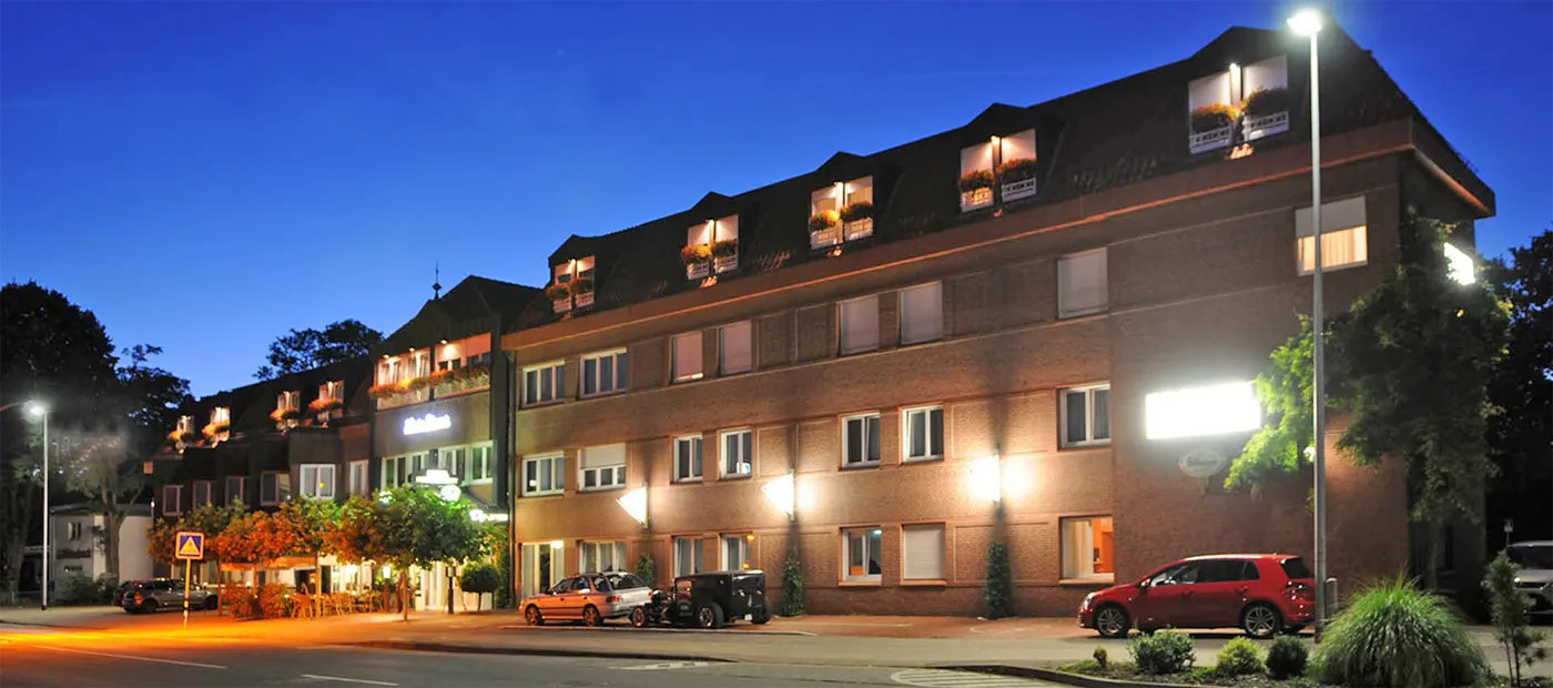 Photo: Main building at night