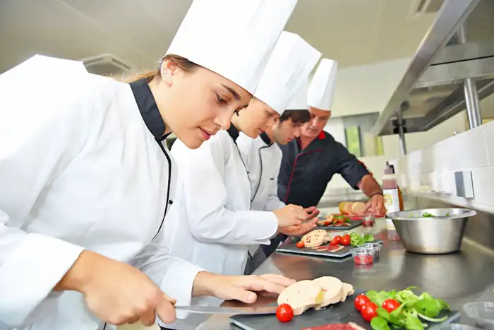 Photo: Trainees in the kitchen