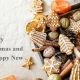 Two photos: Christmas cookies and greetings for Christmas and the New Year